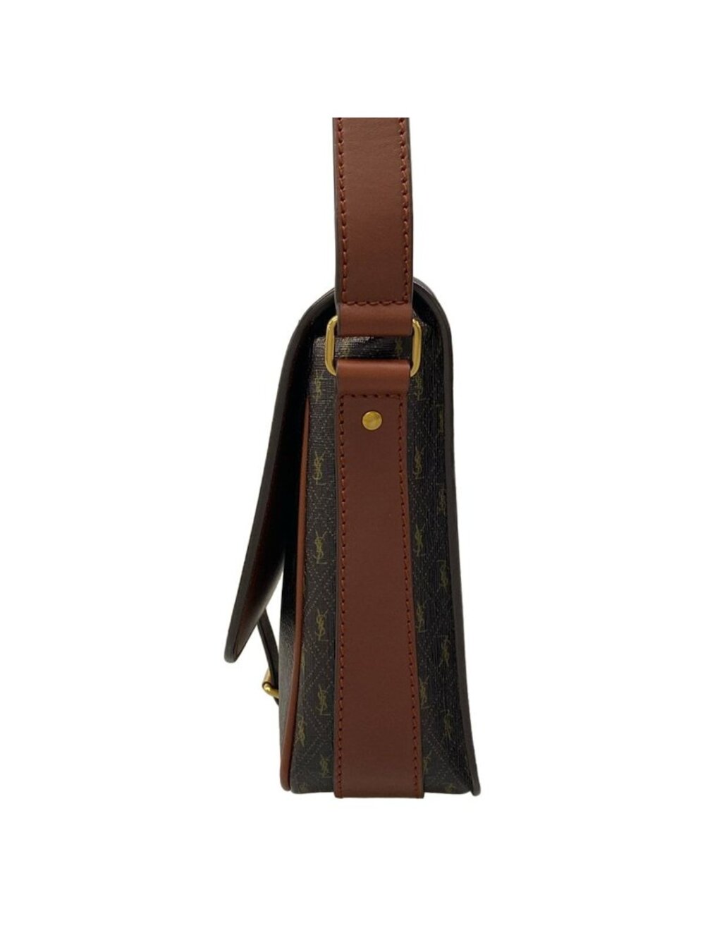 Saint Laurent Paris Shoulder Bag Monogram Satchel Dark Brown Leather - Picture 4 of 15